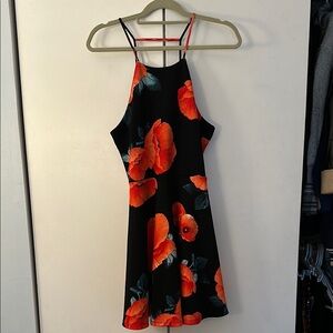 Francesca's Collections Black and Orange Mini Cocktail Dress